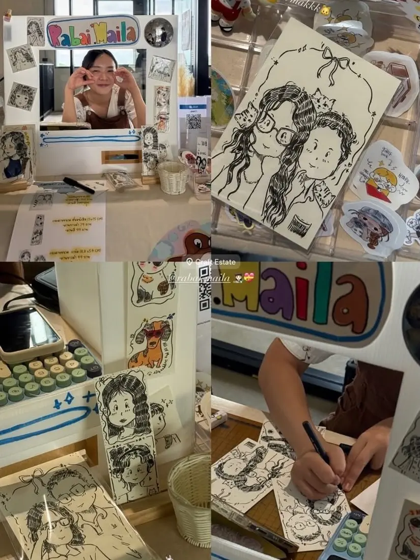 บรรยากาศและผลงานวาดสดภายในงาน